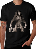 Ape Illustration Graphic Tee - Black