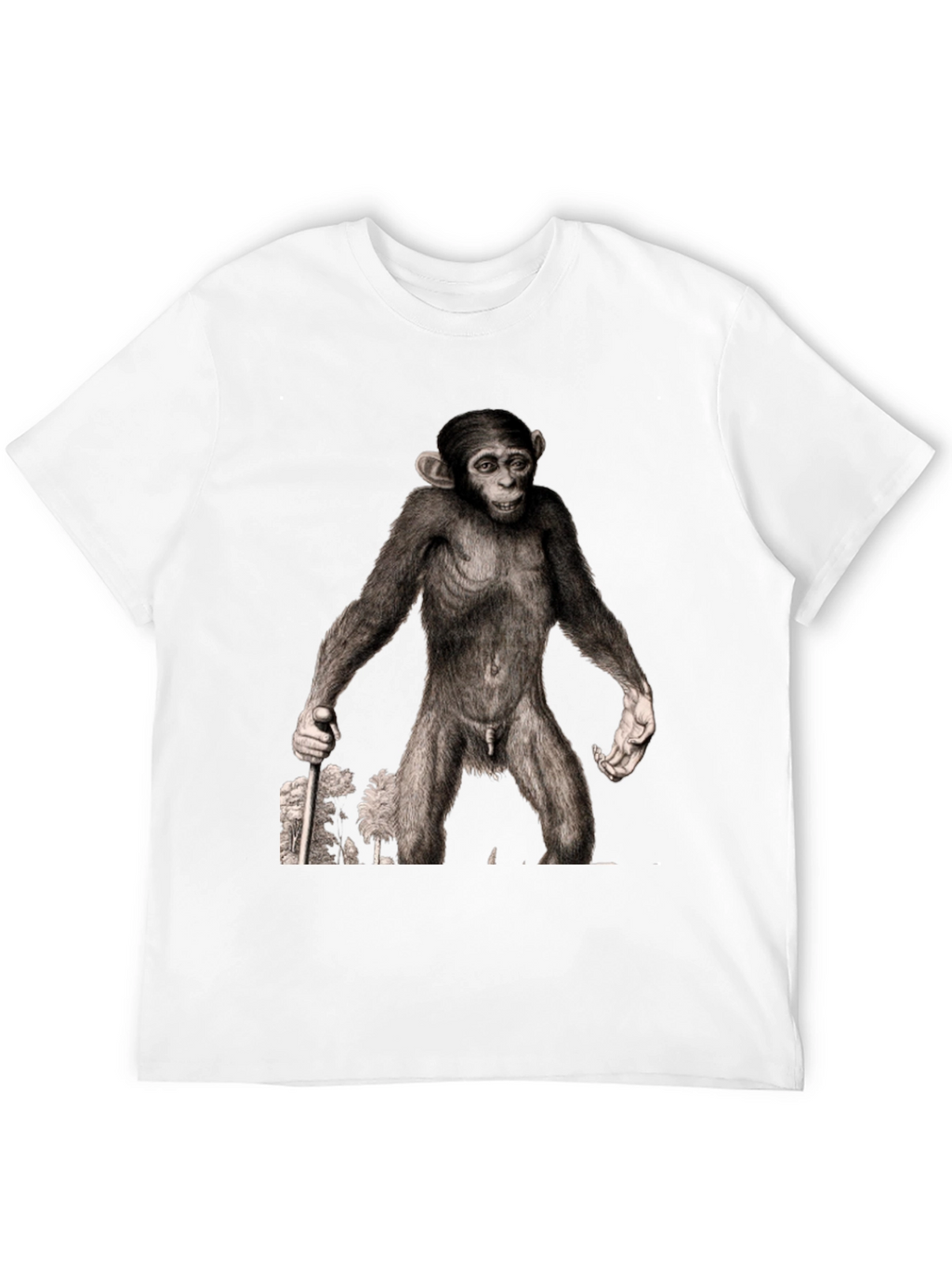 Ape Illustration Graphic Tee - Black