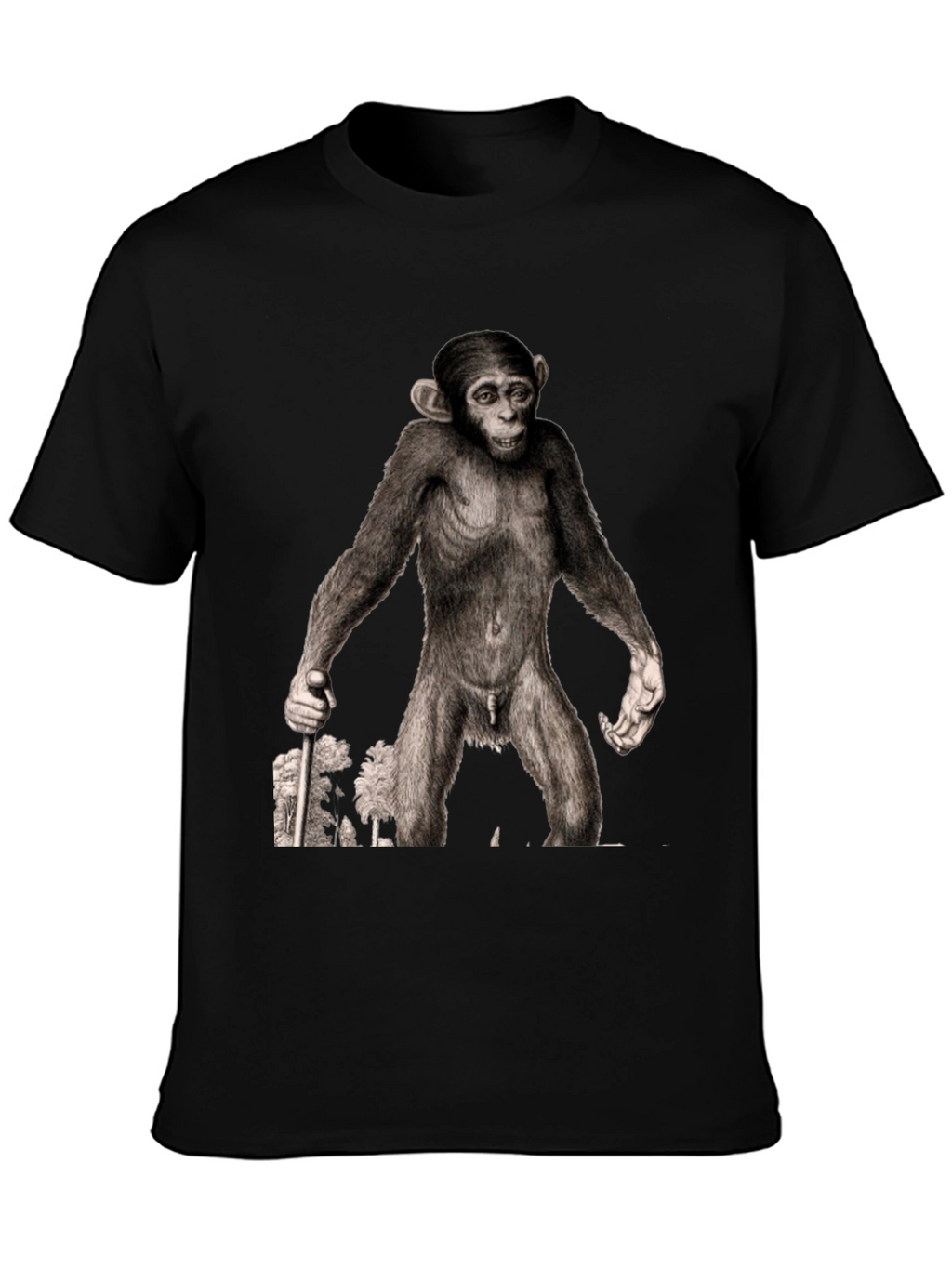 Ape Illustration Graphic Tee - Black