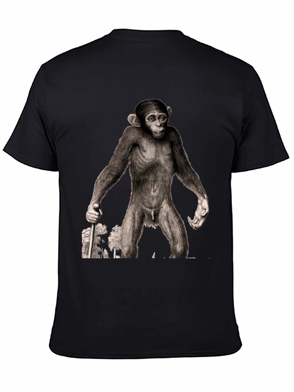 Ape Illustration Graphic Tee - Black