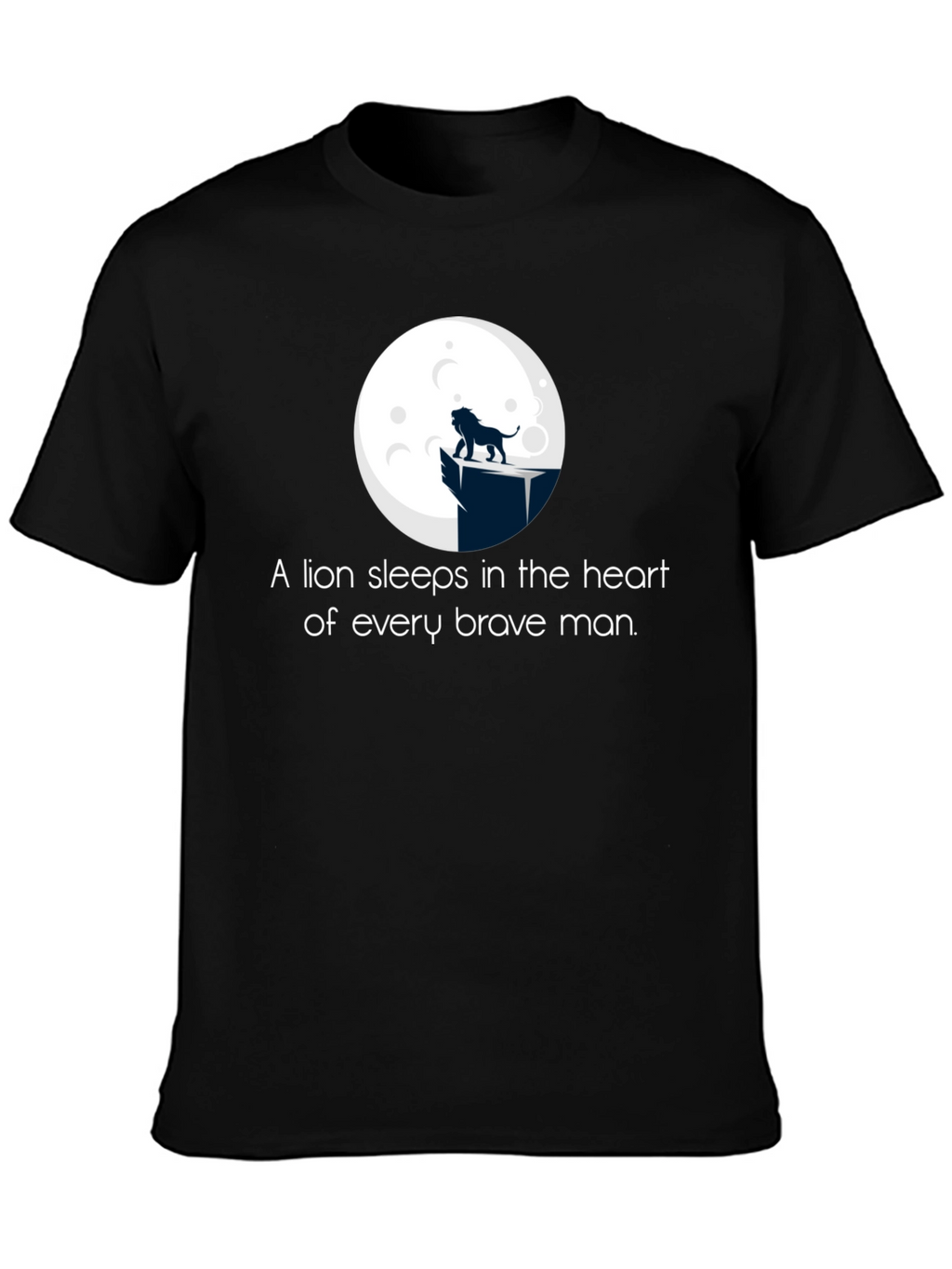 Lion Heart Mens Black Graphic T-Shirt
