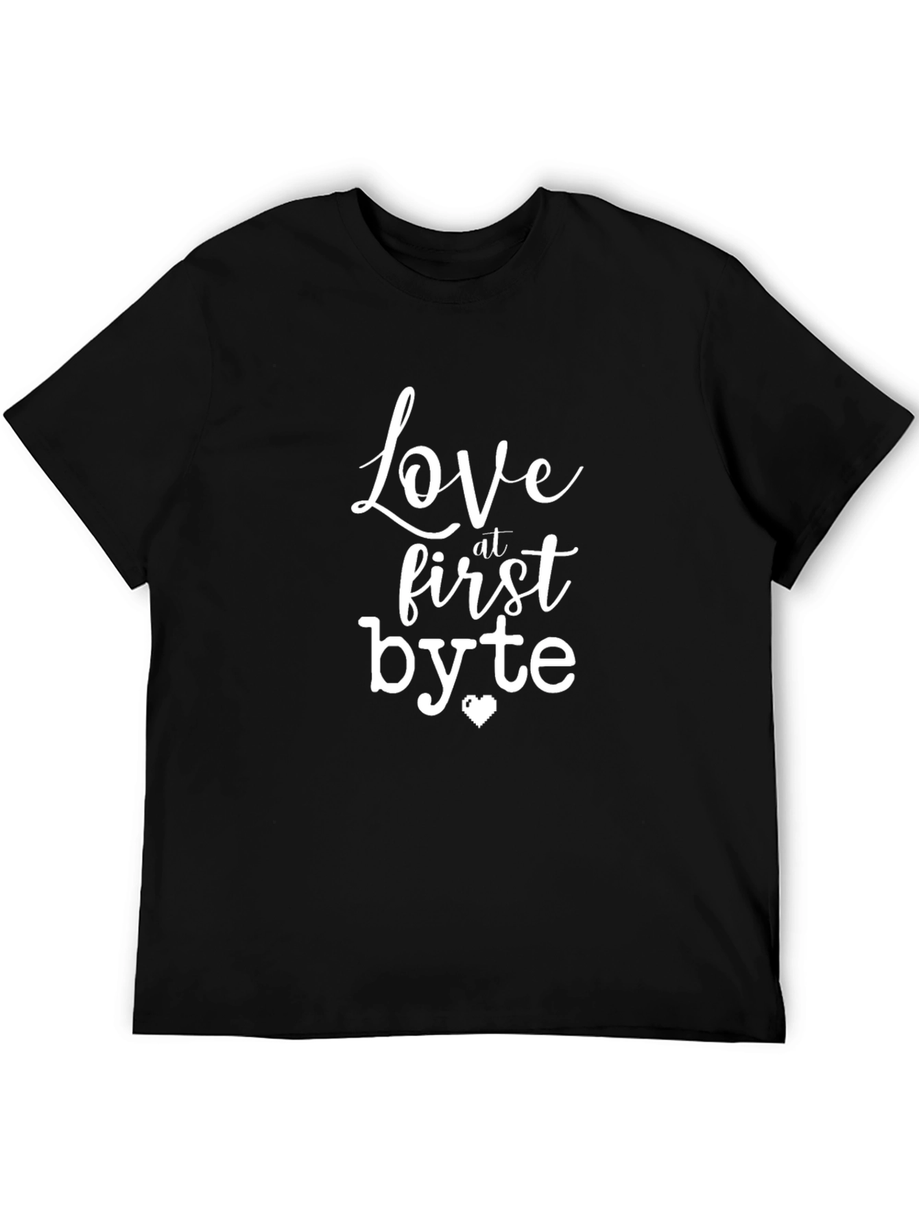Love at First Byte Black Graphic T-Shirt