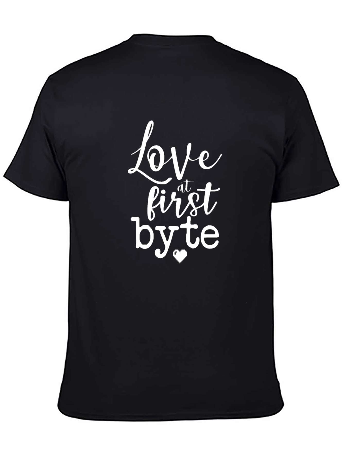 Love at First Byte Black Graphic T-Shirt