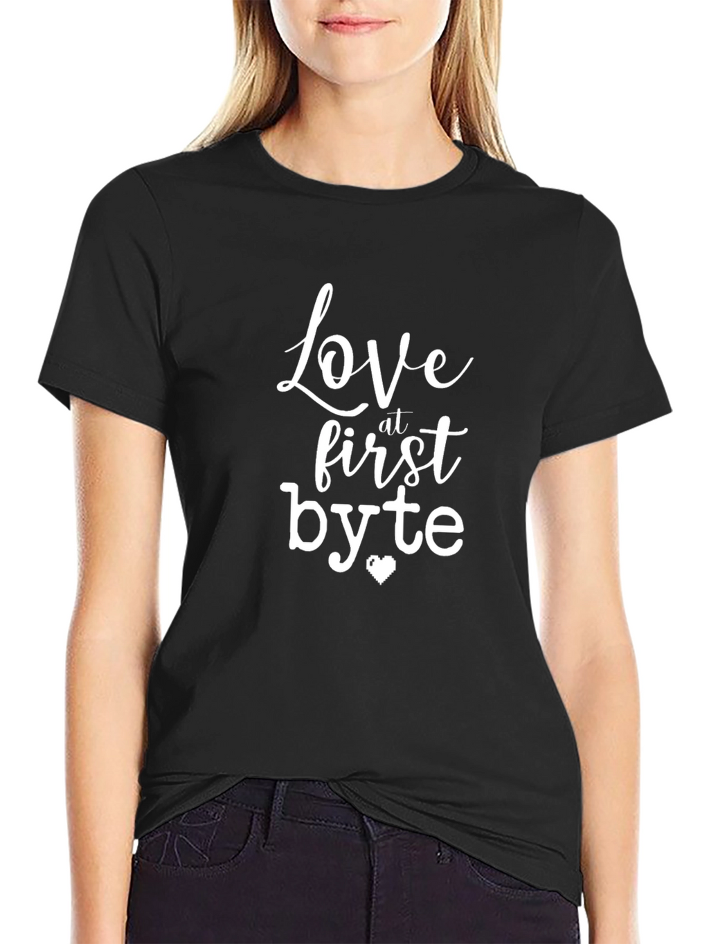 Love at First Byte Black Graphic T-Shirt