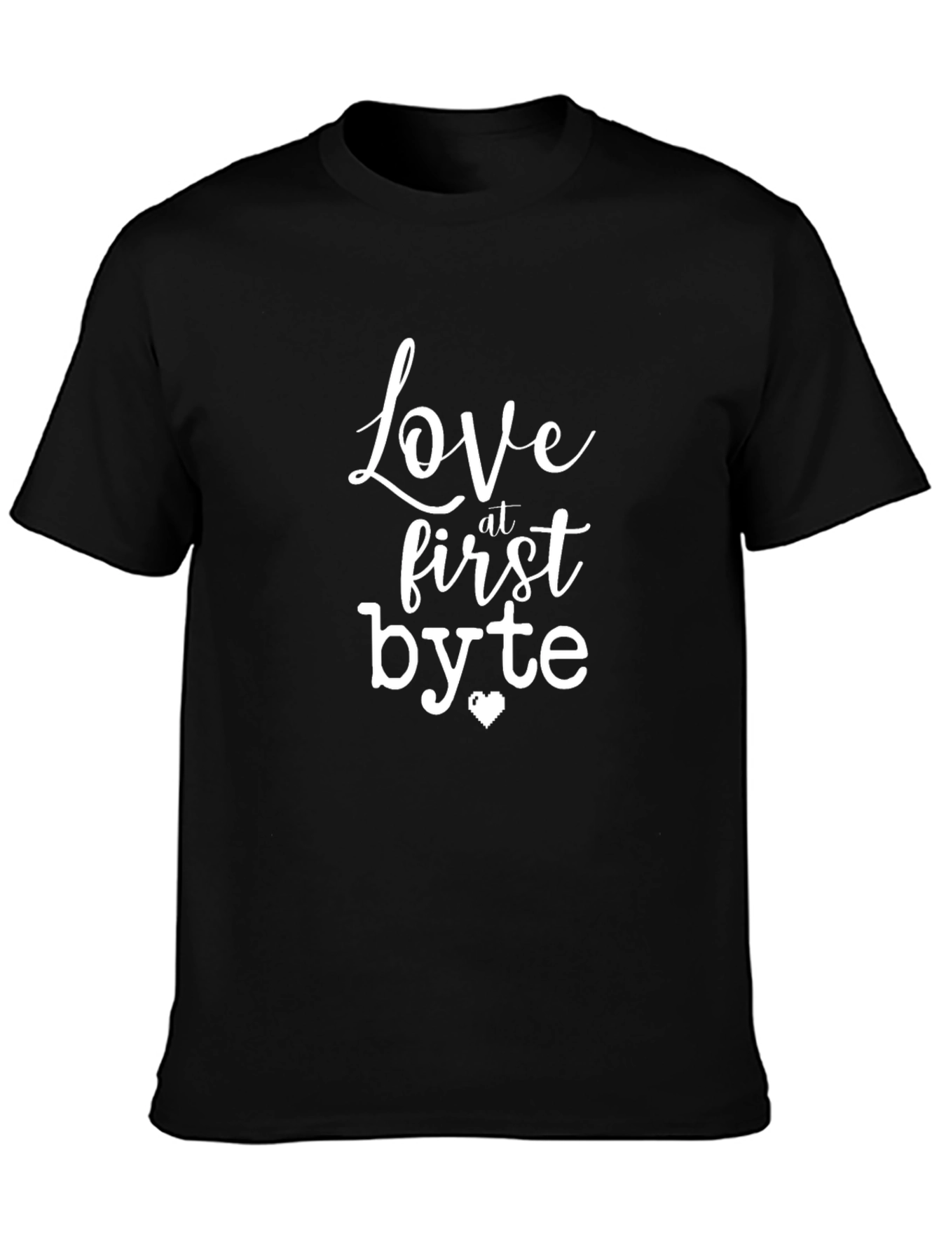 Love at First Byte Black Graphic T-Shirt