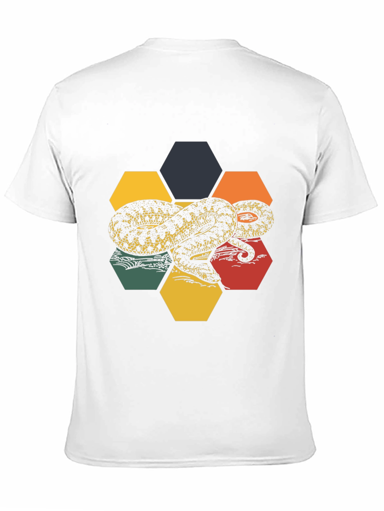 Hexagon Snake Graphic Tee - Retro Style