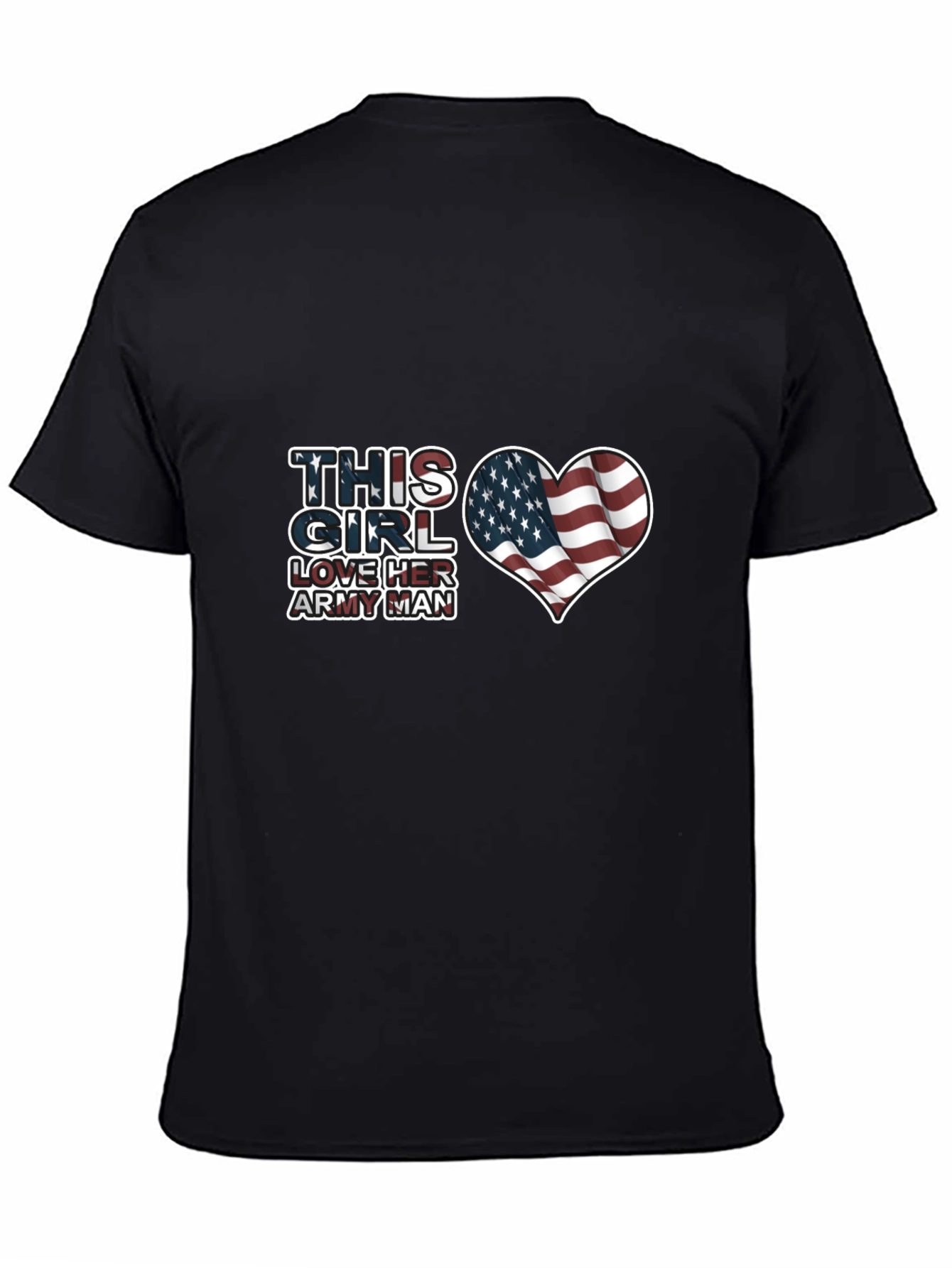 Love Her Army Man Patriotic USA Flag Heart T-Shirt