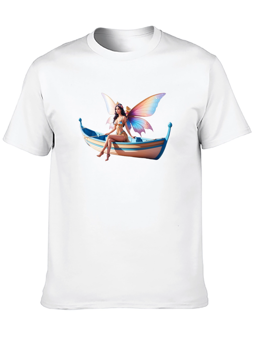 Fairy on Boat Graphic Tee - Black