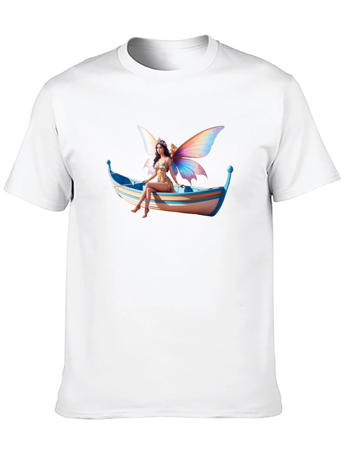 Fairy on Boat Graphic Tee - Black