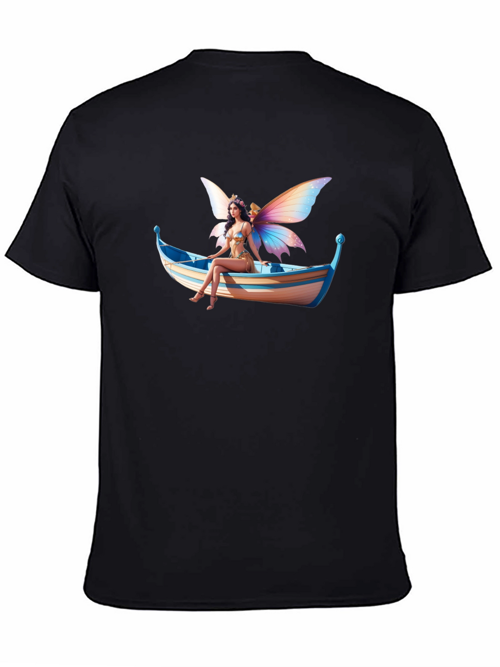 Fairy on Boat Graphic Tee - Black
