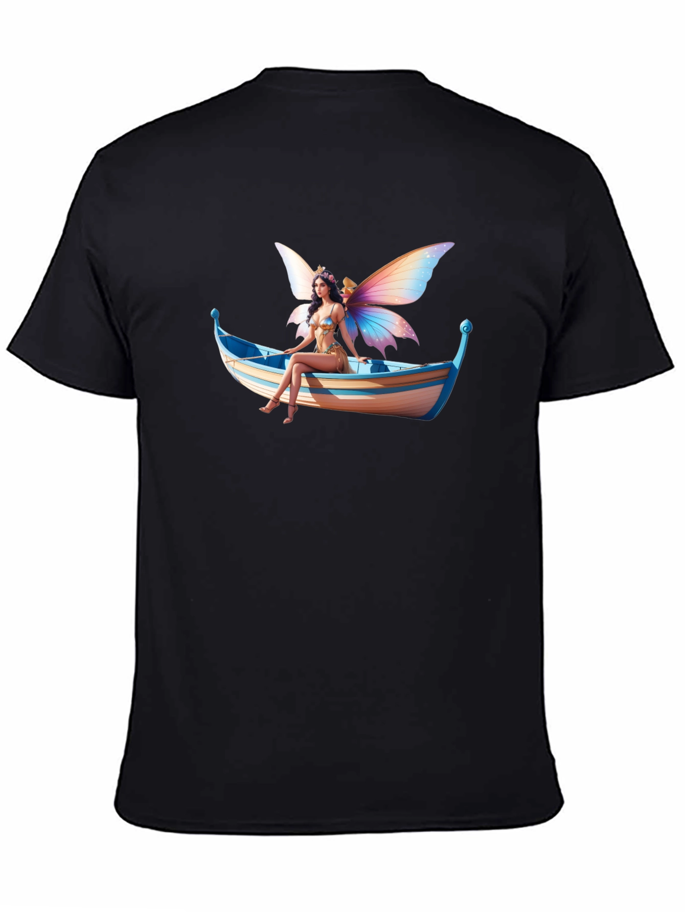 Fairy on Boat Graphic Tee - Black