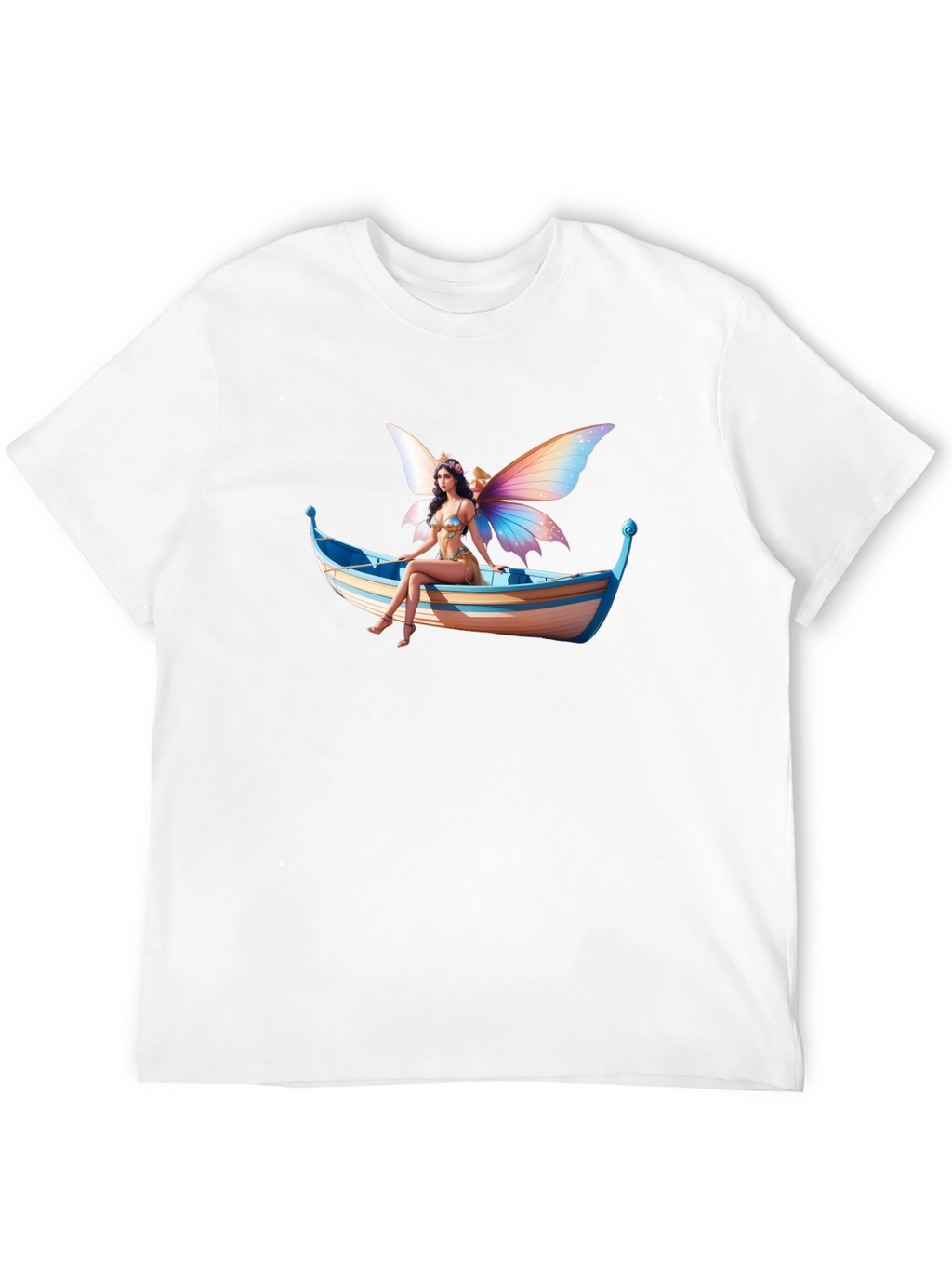 Fairy on Boat Graphic Tee - Black