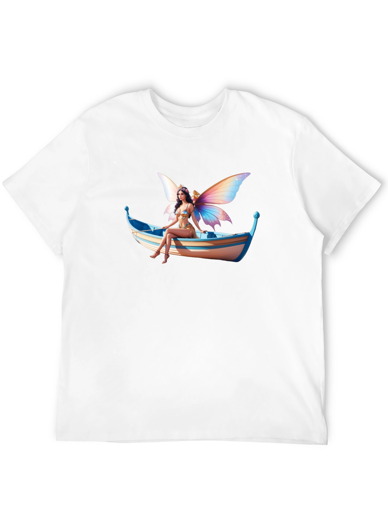 Fairy on Boat Graphic Tee - Black