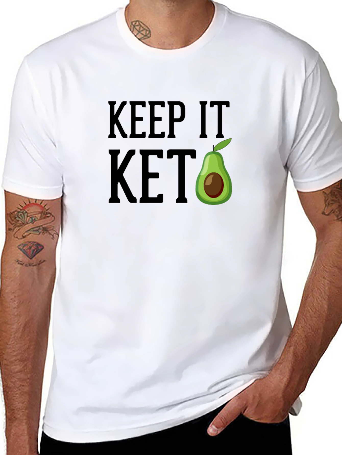 Keep It Keto Avocado T-Shirt - Black