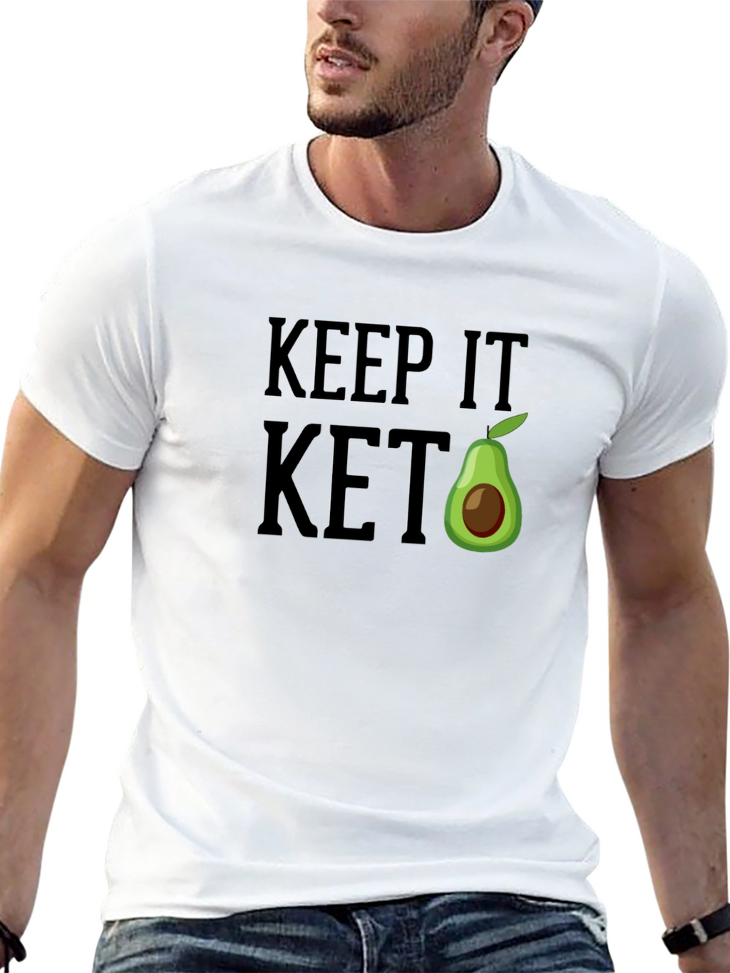 Keep It Keto Avocado T-Shirt - Black
