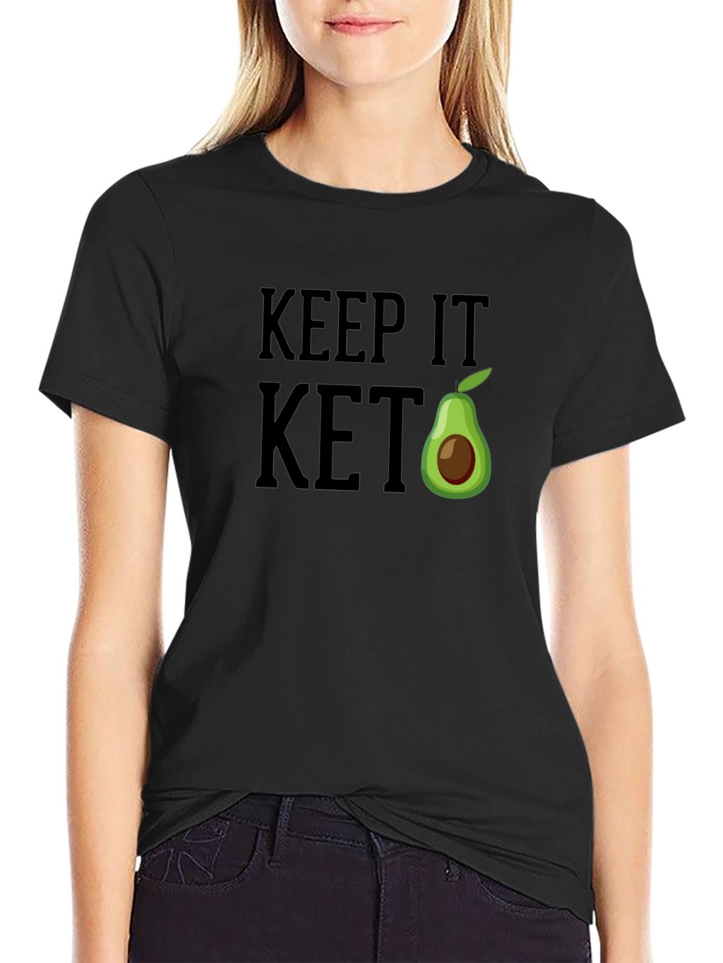 Keep It Keto Avocado T-Shirt - Black