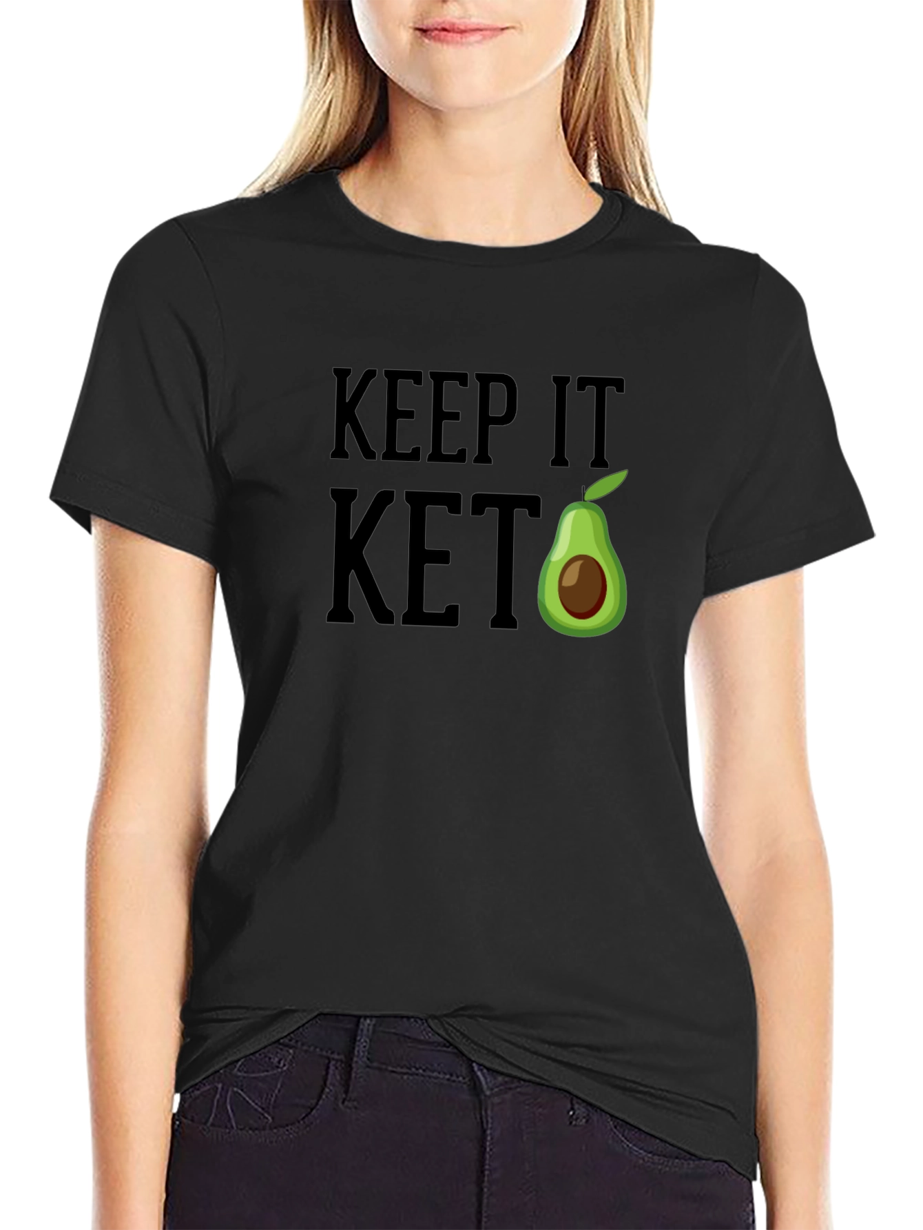 Keep It Keto Avocado T-Shirt - Black