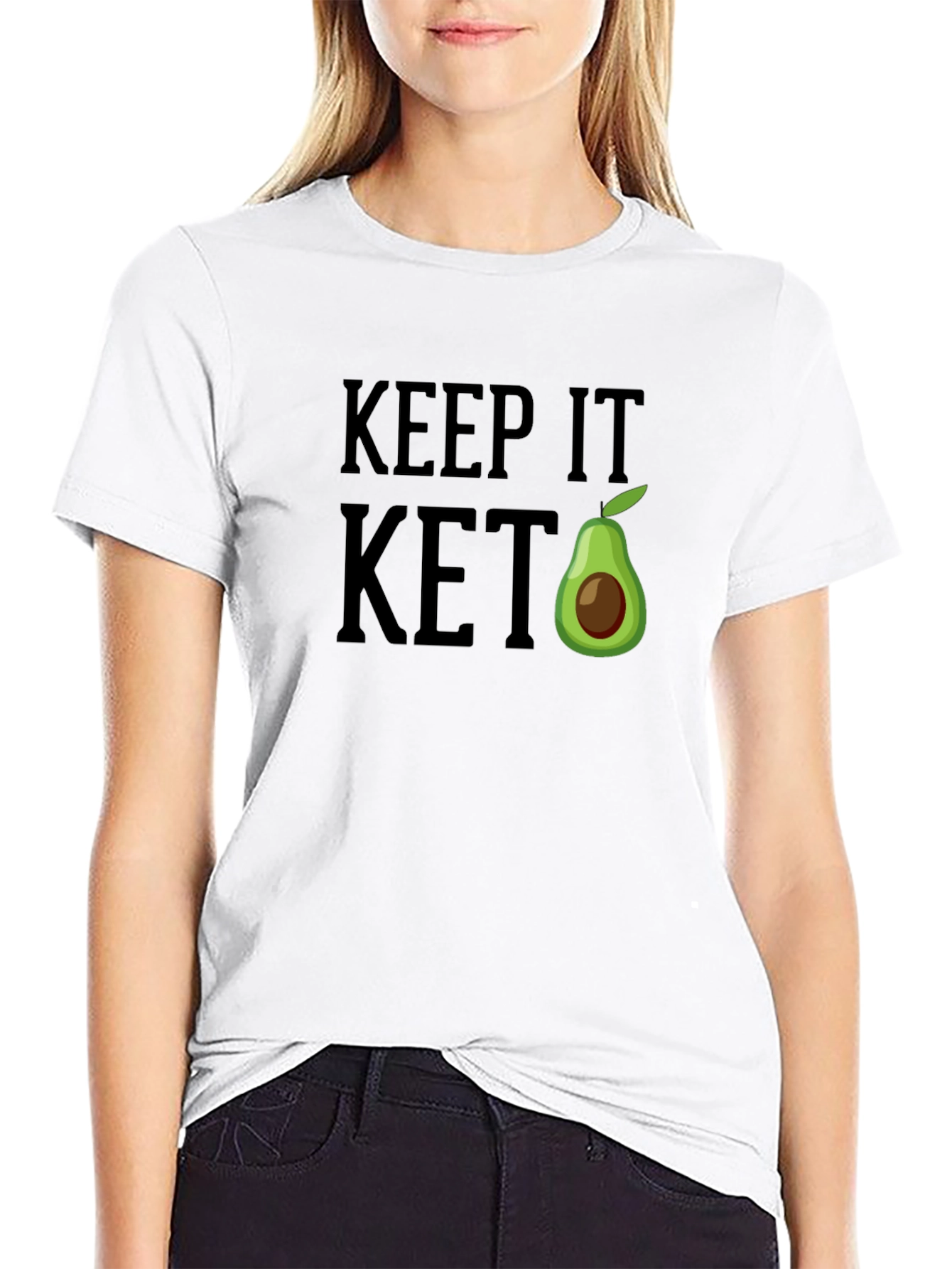 Keep It Keto Avocado T-Shirt - Black