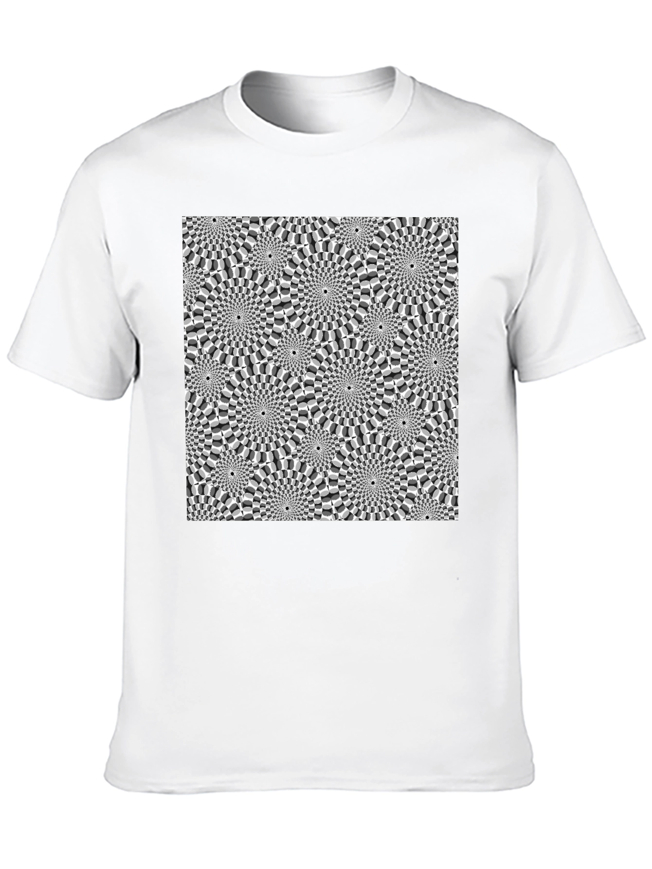 Optical Illusion Graphic Print Black T-Shirt