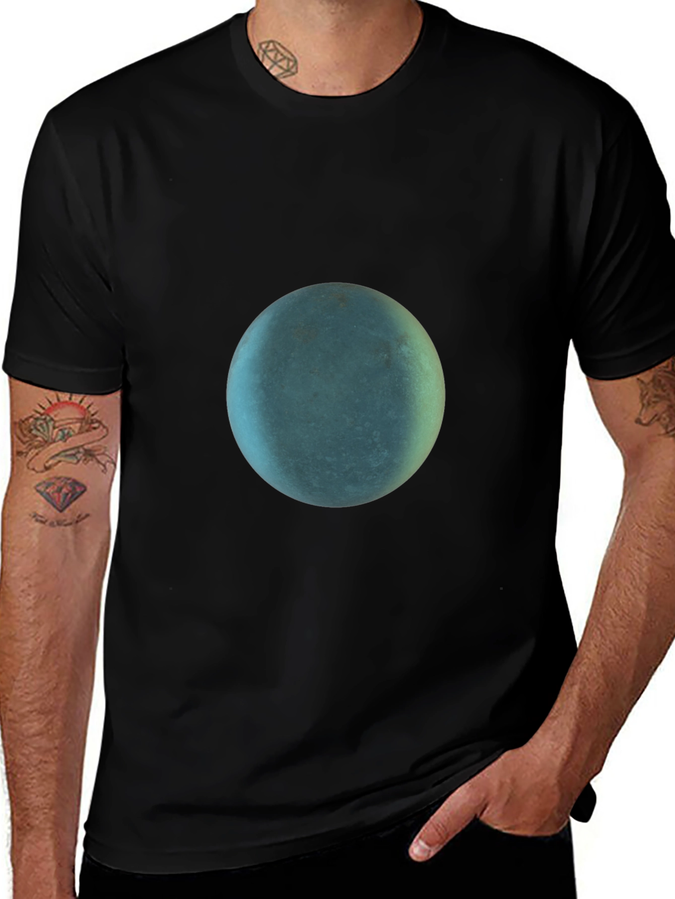 Uranus Graphic Tee - Black Cotton Comfort