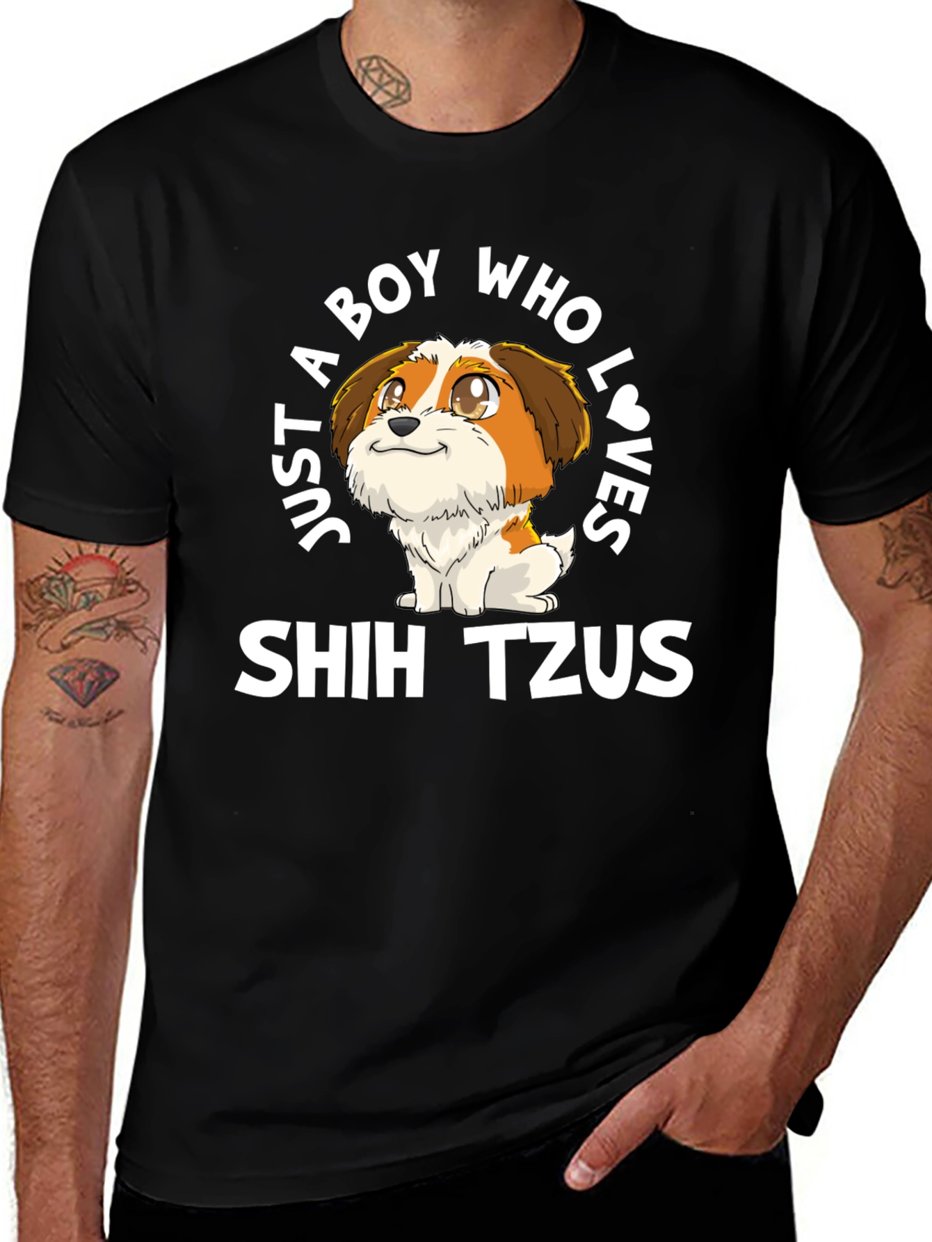 Boy Who Loves Shih Tzus T-Shirt