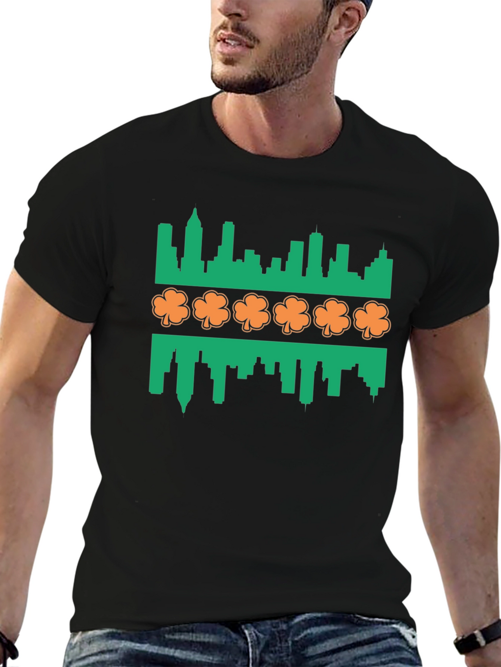 Shamrock Skyline Graphic T-Shirt