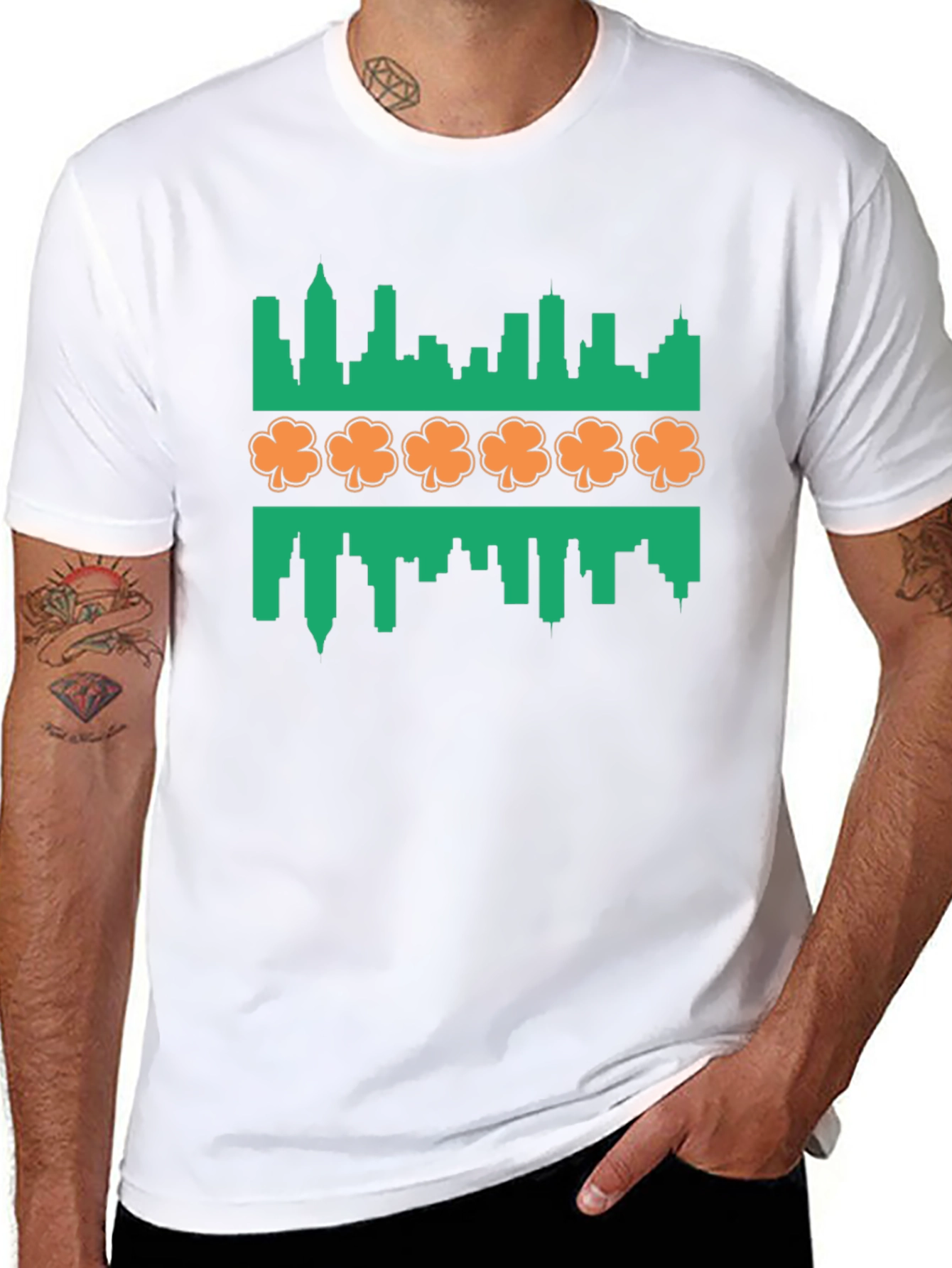 Shamrock Skyline Graphic T-Shirt