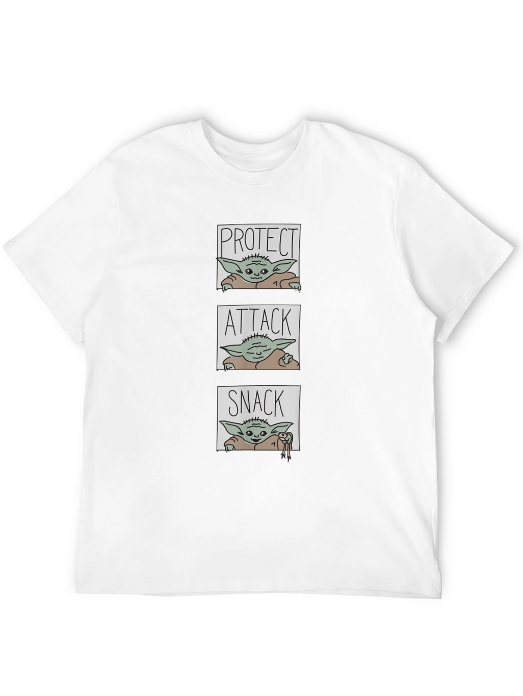 Protect Attack Snack T-Shirt - Baby Yoda