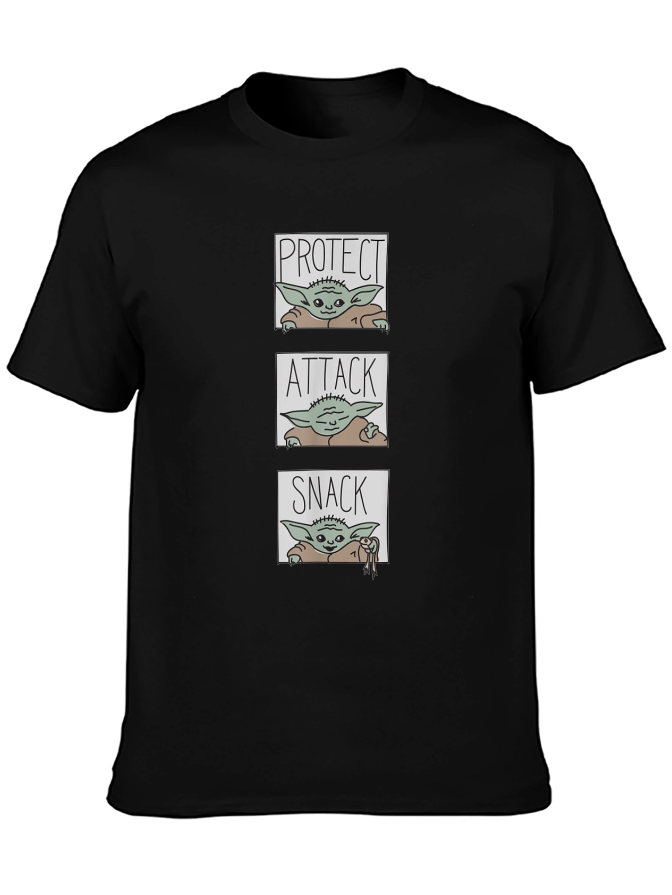Protect Attack Snack T-Shirt - Baby Yoda