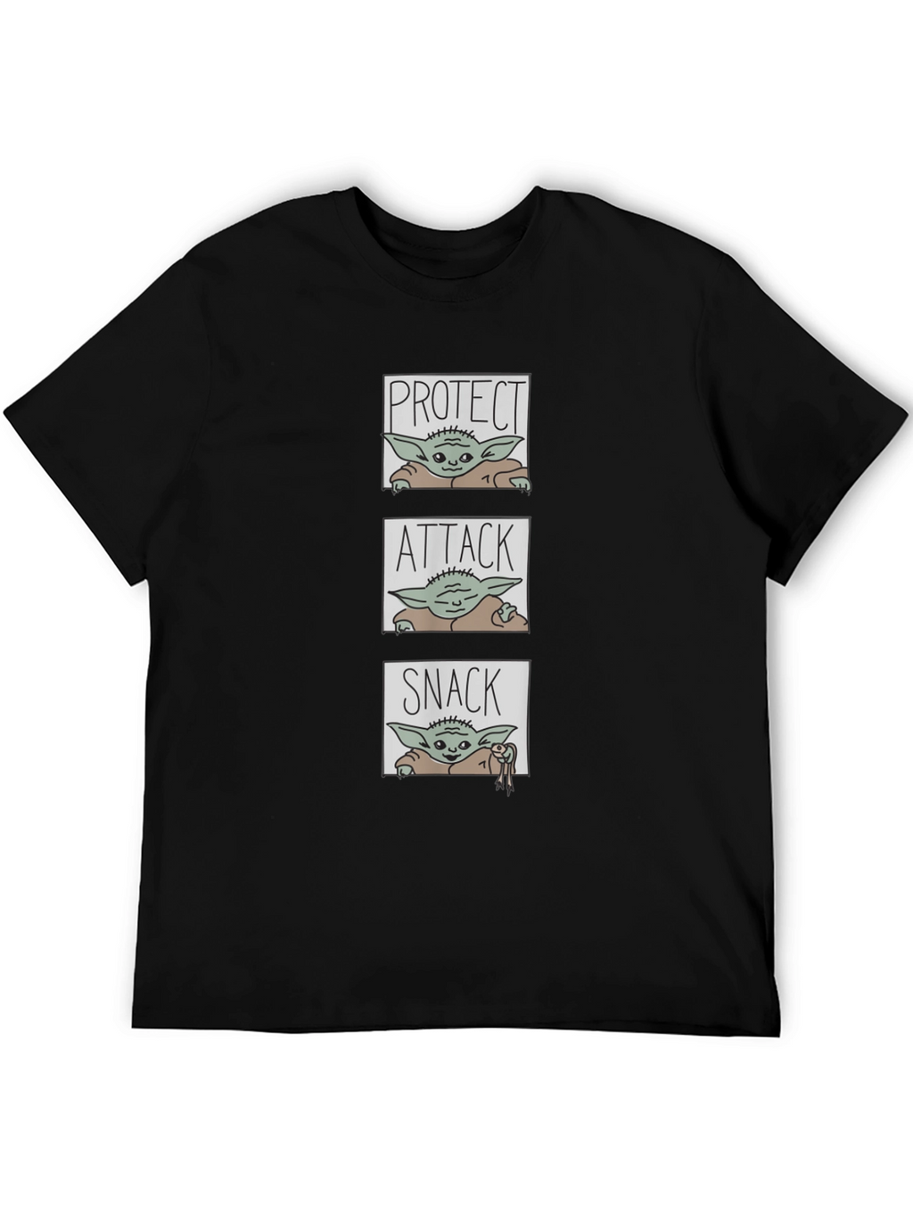 Protect Attack Snack T-Shirt - Baby Yoda