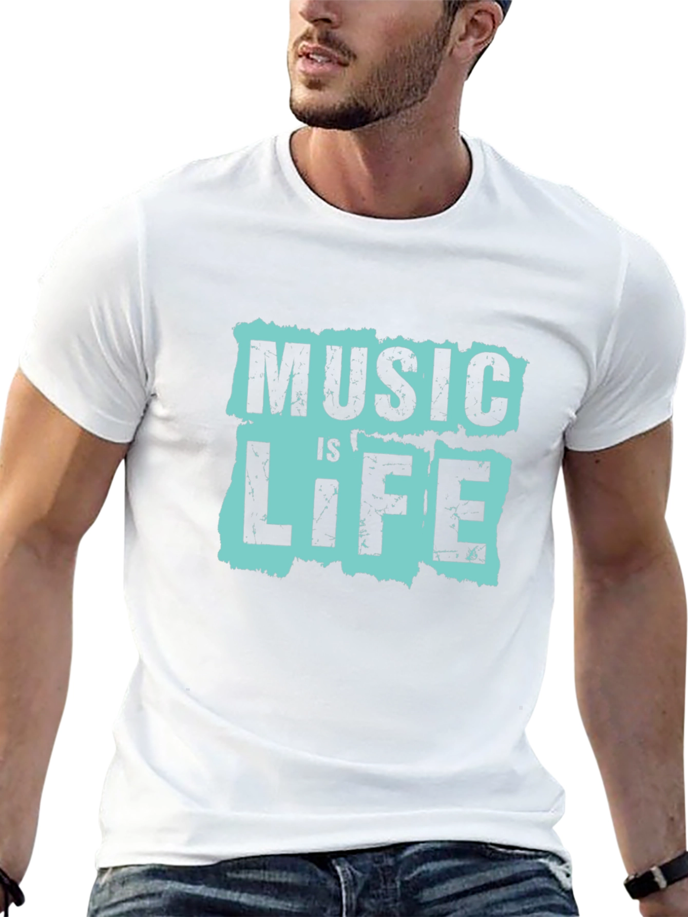 Music is Life Graphic Tee - Black