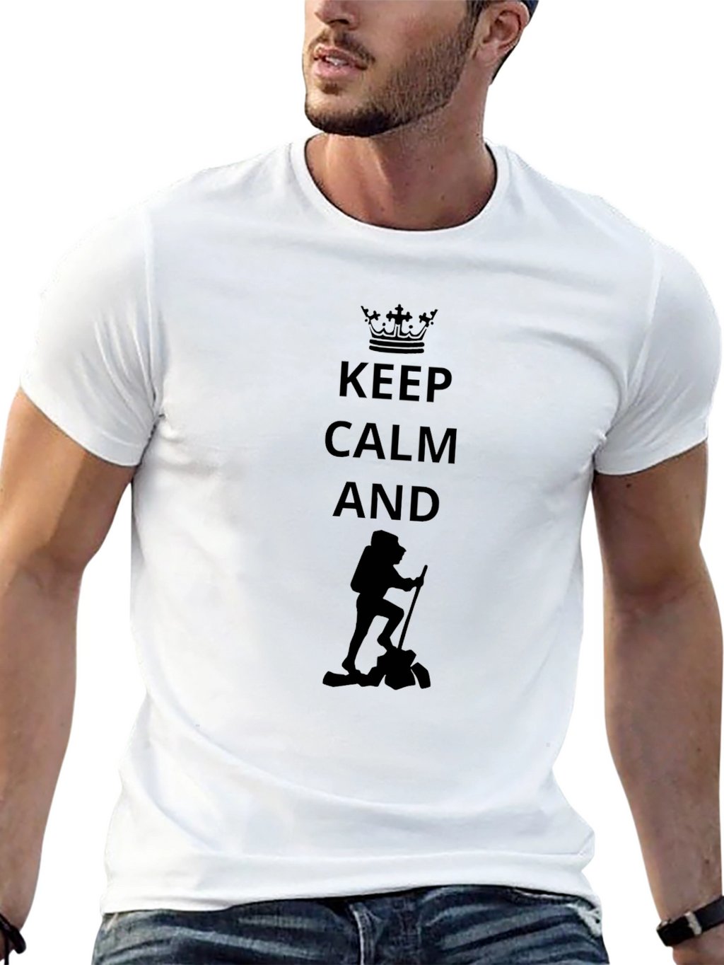 Keep Calm Hiker Graphic Tee - Black