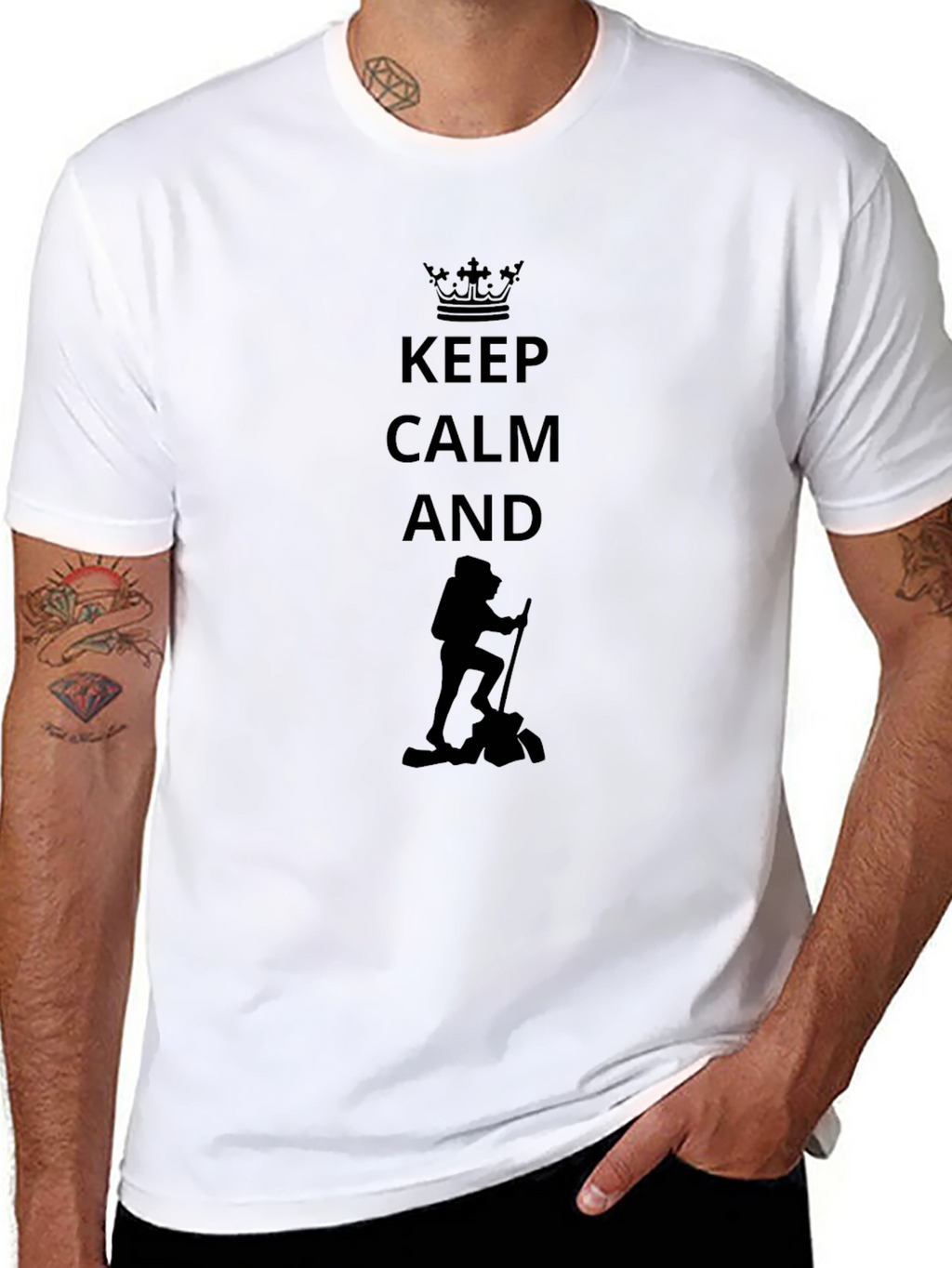 Keep Calm Hiker Graphic Tee - Black