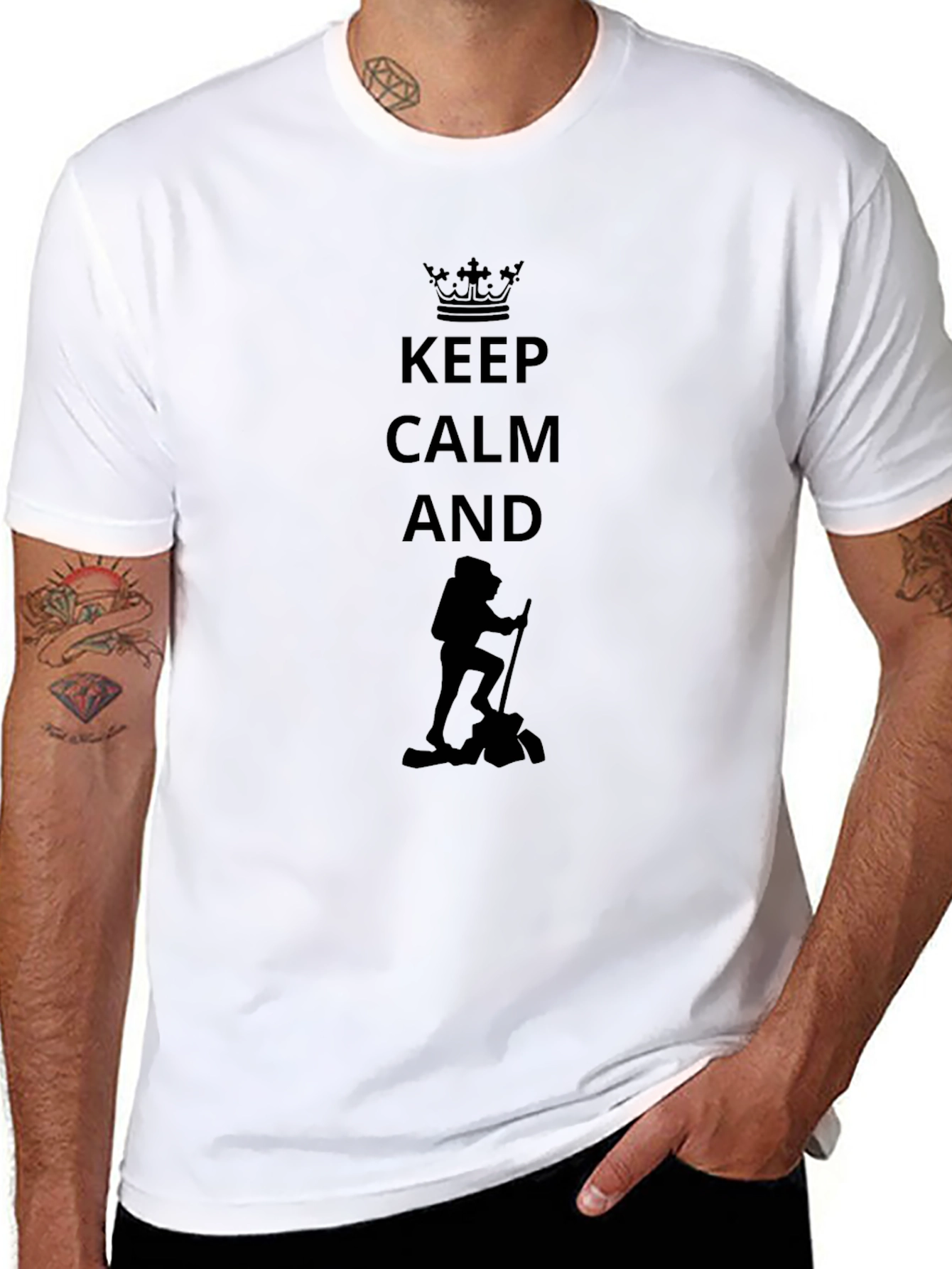 Keep Calm Hiker Graphic Tee - Black