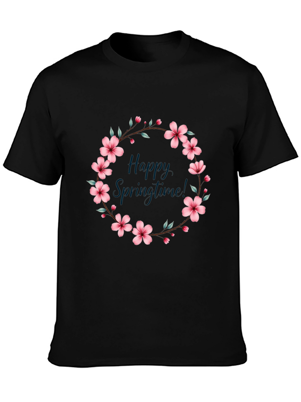 Happy Springtime Floral Wreath Tee