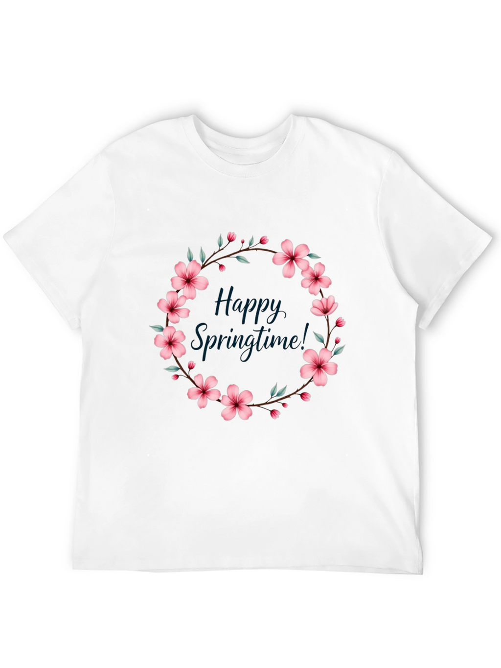 Happy Springtime Floral Wreath Tee