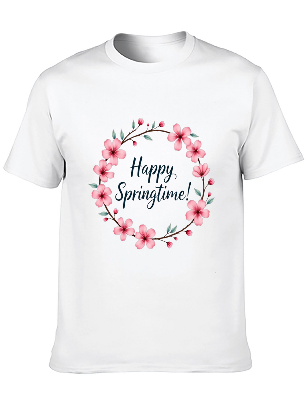 Happy Springtime Floral Wreath Tee