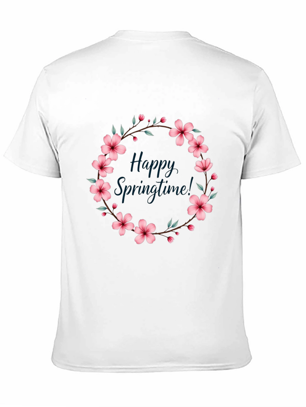 Happy Springtime Floral Wreath Tee