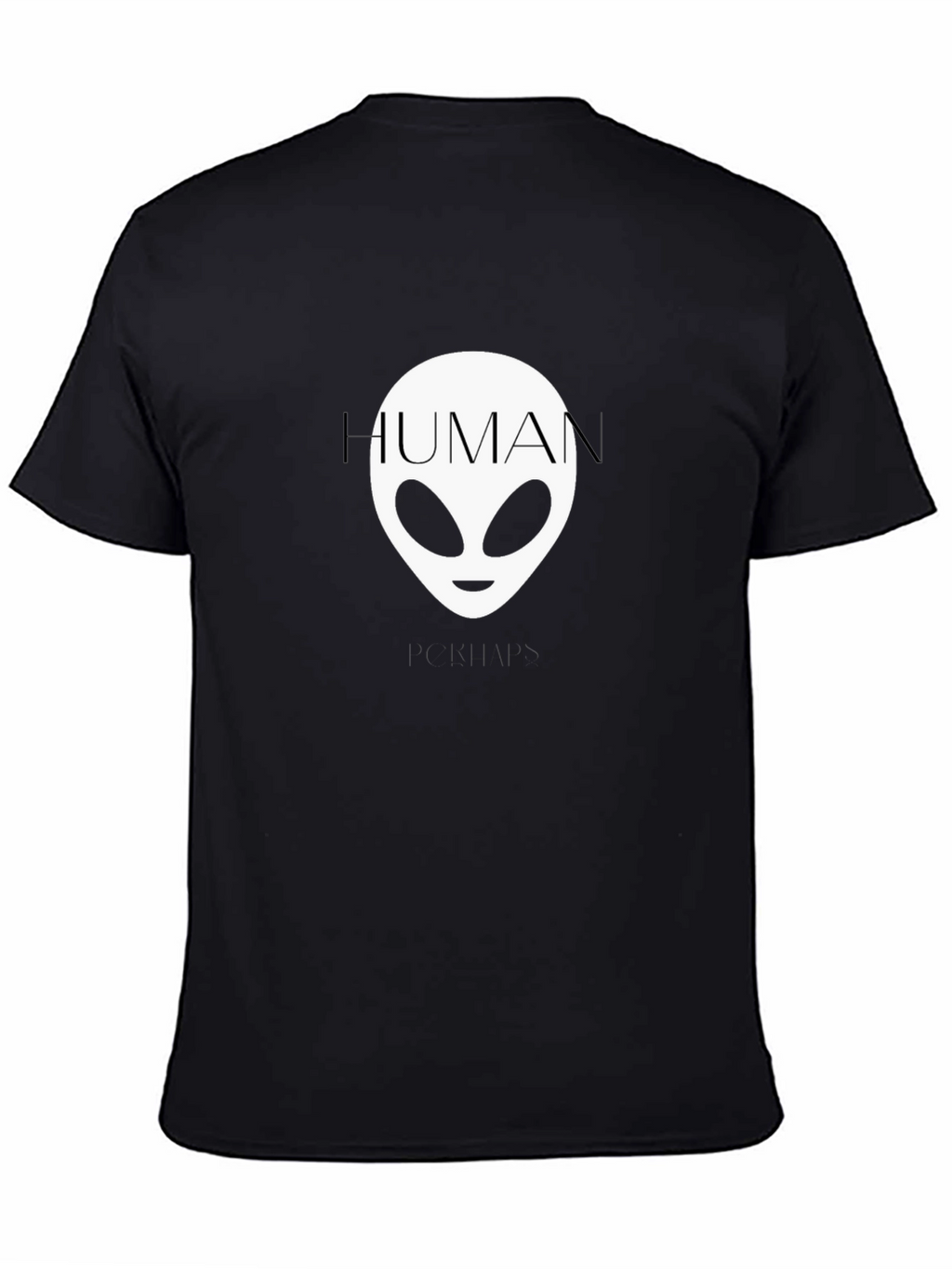 Human Alien Graphic Tee - Black Cotton T-Shirt