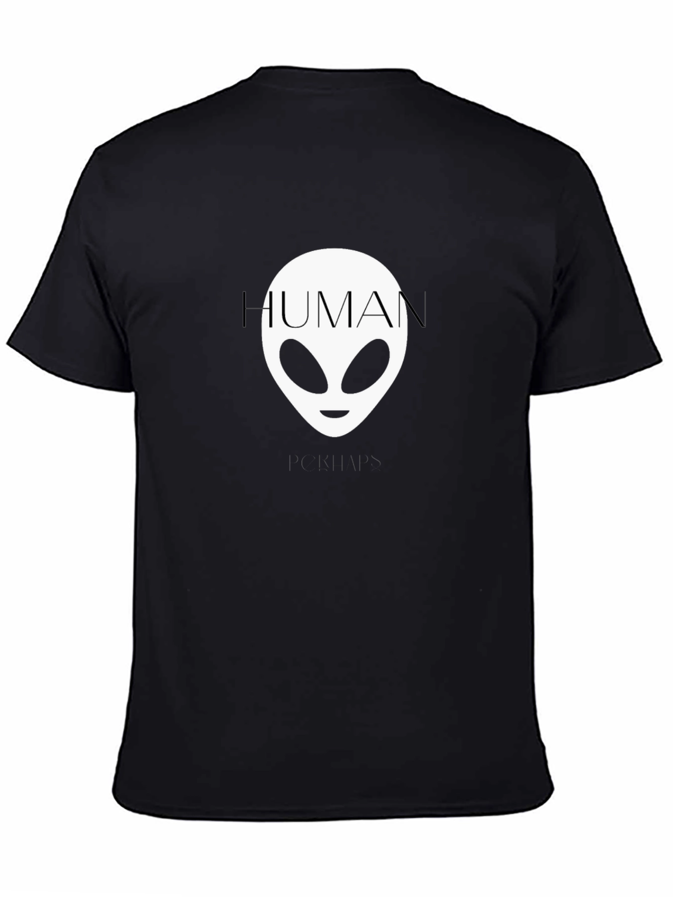 Human Alien Graphic Tee - Black Cotton T-Shirt