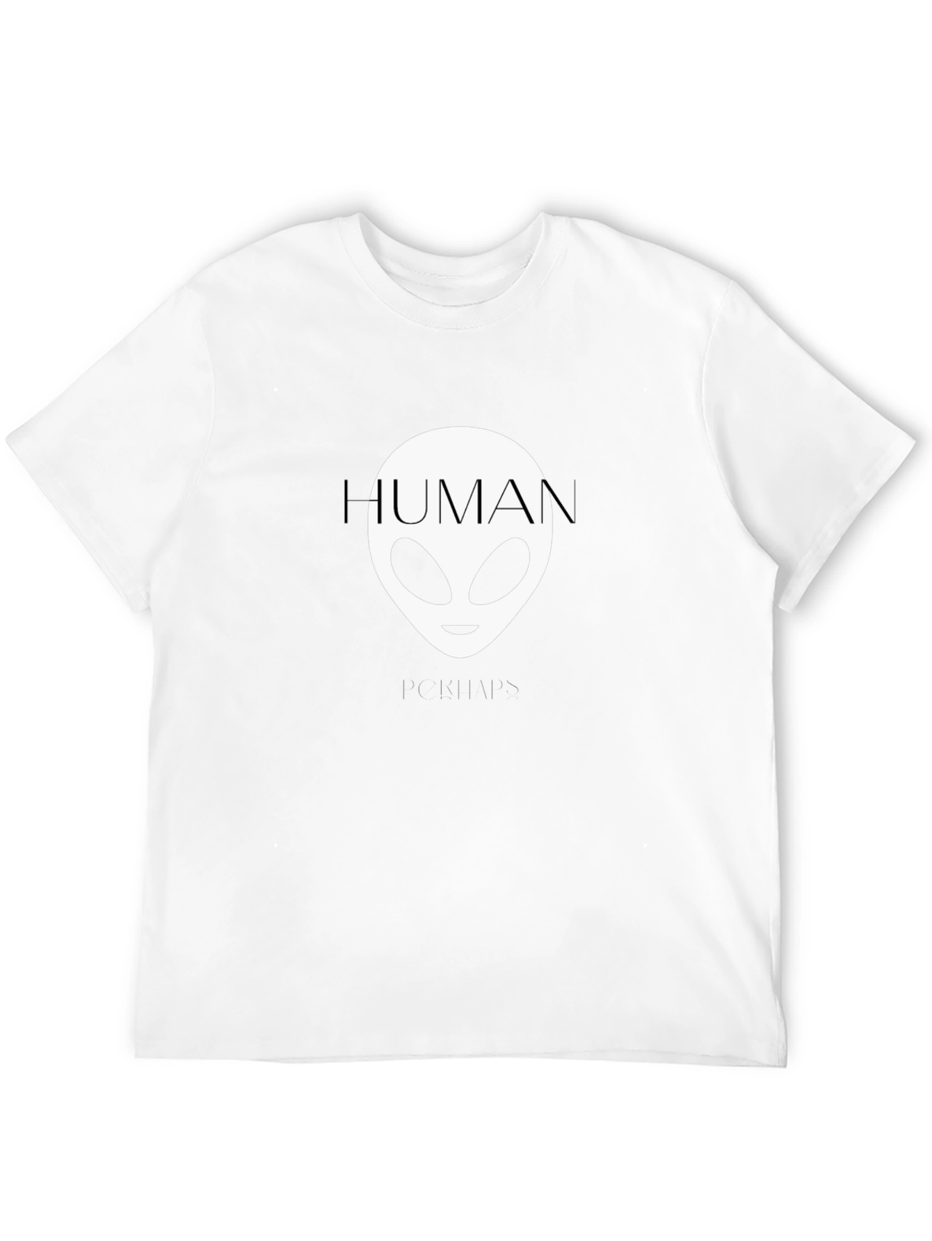 Human Alien Graphic Tee - Black Cotton T-Shirt
