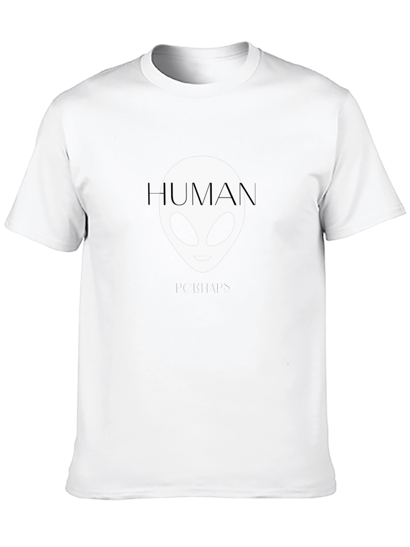Human Alien Graphic Tee - Black Cotton T-Shirt