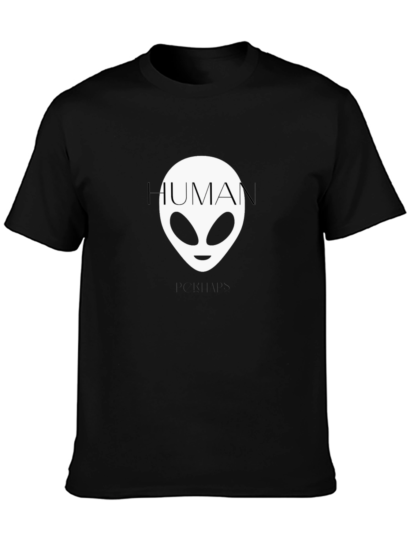 Human Alien Graphic Tee - Black Cotton T-Shirt