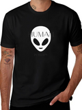 Human Alien Graphic Tee - Black Cotton T-Shirt