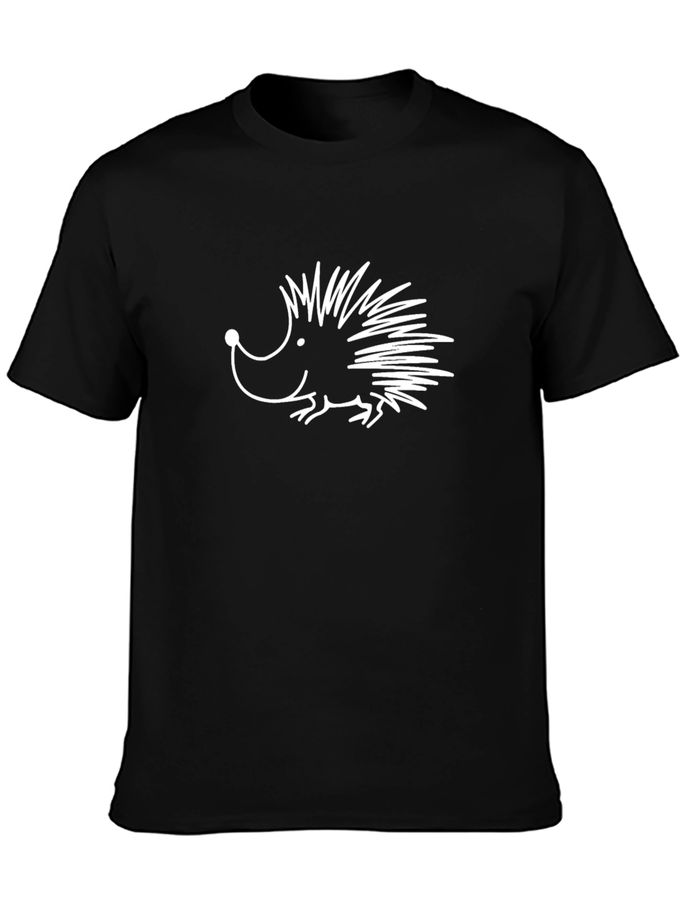 Hedgehog Graphic Tee - Quirky Crew Neck
