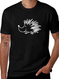 Hedgehog Graphic Tee - Quirky Crew Neck