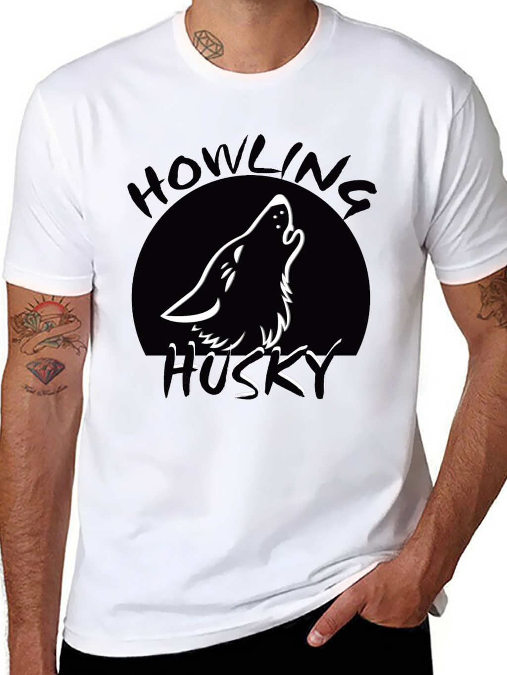 Howling Husky T-Shirt - Black