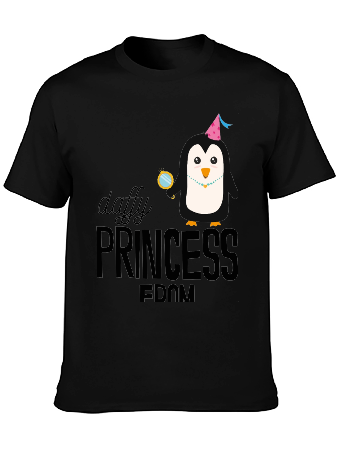 Daffy Princess Penguin T-Shirt - Black