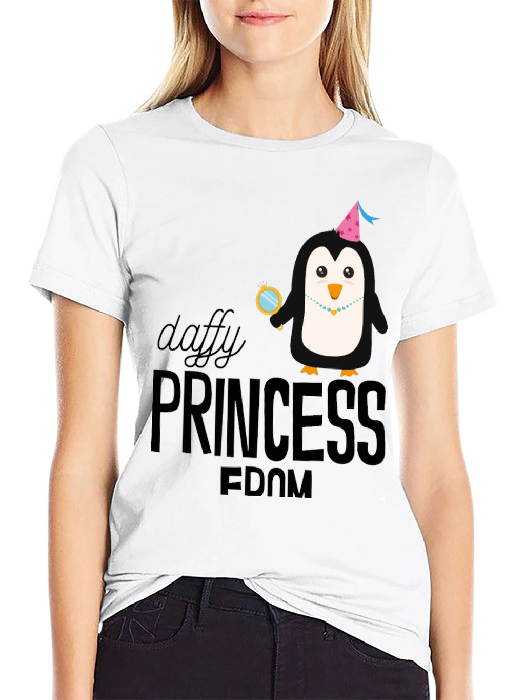 Daffy Princess Penguin T-Shirt - Black