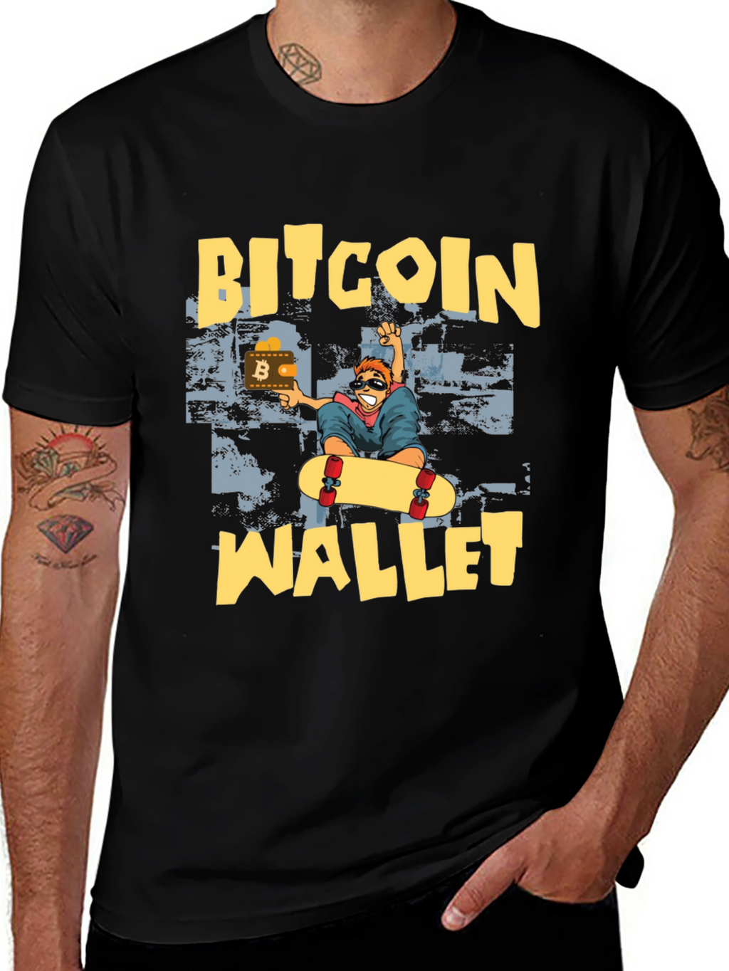 Bitcoin Wallet Skater T-Shirt